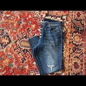 Kit from the Kloth EUC ripped Buttonfly skinny jeans 16W